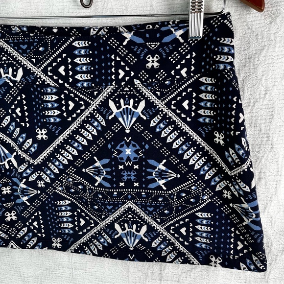 Patagonia Blue Bandana Pattern Medium Mini Skirt Stretch Western Sporty Boho - Picture 3 of 12